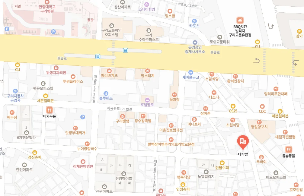 다락방 위치 지도